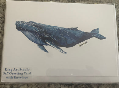Humpback Whale 5x7 Greeting Card- King Art Studio