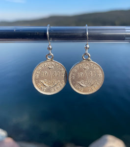 Sterling Silver Newfoundland 1941 Penny Earrings