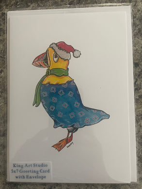 Grandpa Puffin Mummer 5x7 Greeting Card- King Art Studio