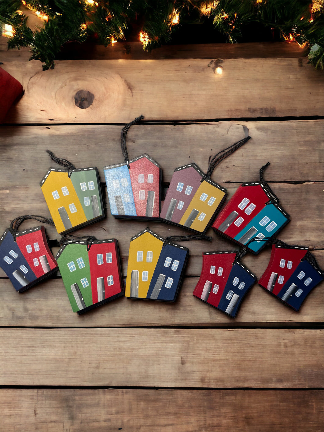 Rowhouse hand painted ornaments