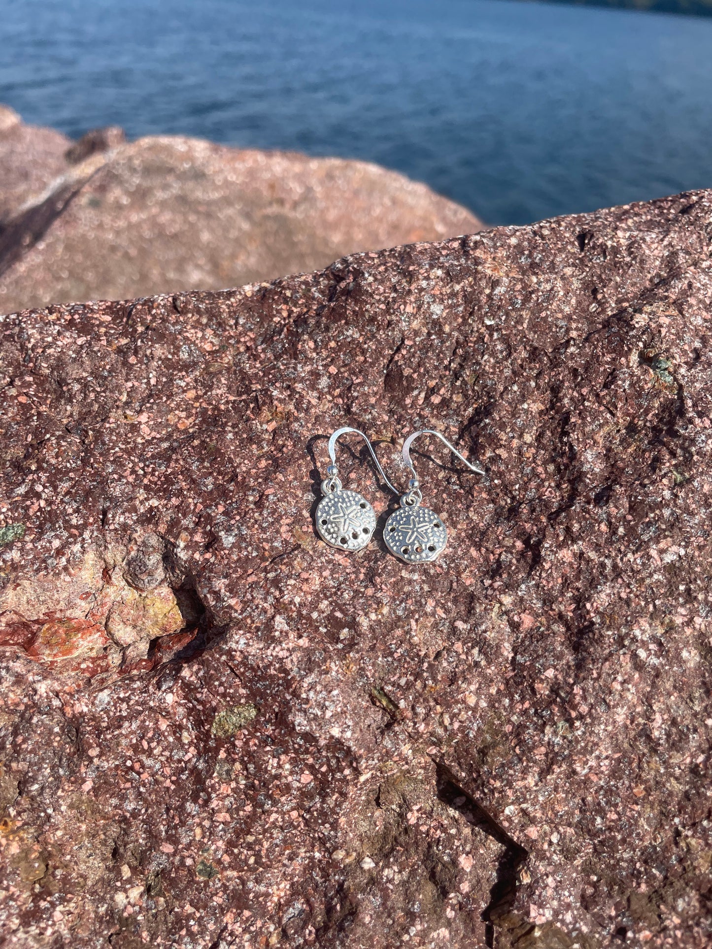 Sterling Silver Sandollar Drop Earrings