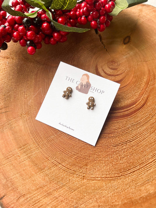 Handmade Gingerbread Studs - Clay by Amy