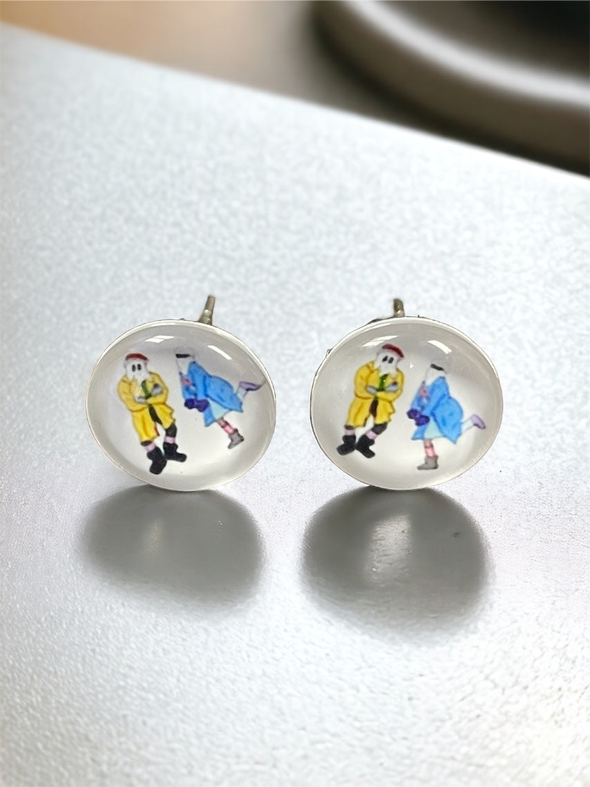 Mummers Dancing Glass Earrings