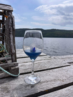 Resin Sea Glass Wine Glass