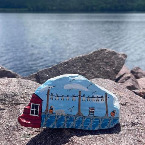 Hand Painted Newfoundland Scene Rocks - 2 Styles