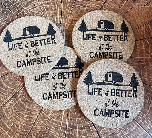 Engraved cork Coaster set