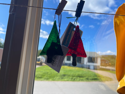 Stained glass tree ornaments