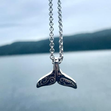Small Stainless Steel Whale Tail Necklace