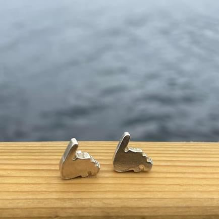 Sterling Silver Newfoundland Stud Earrings