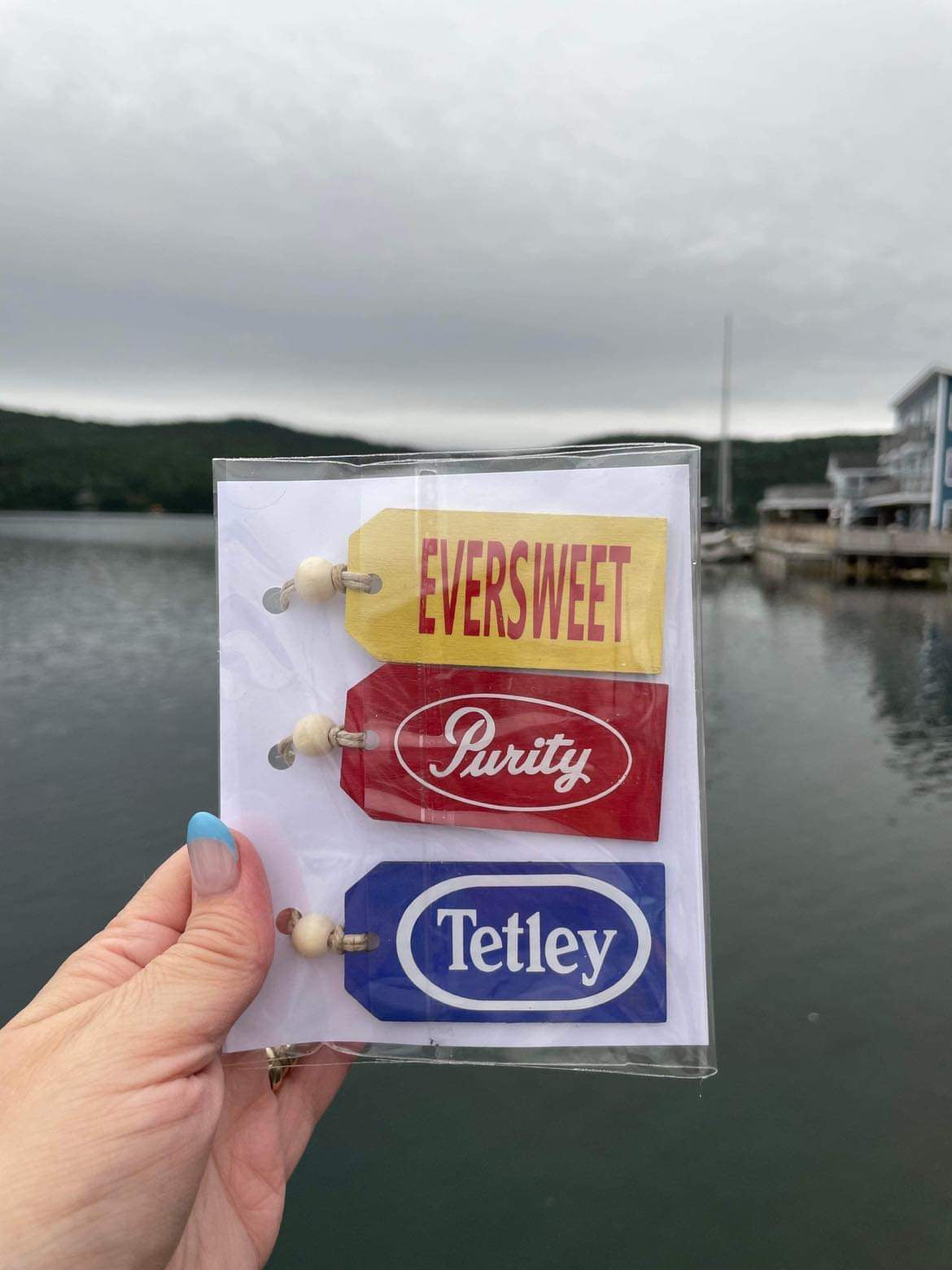 Newfoundland Purity/Eversweet/Tetley Wooden Ornaments - Set of 3