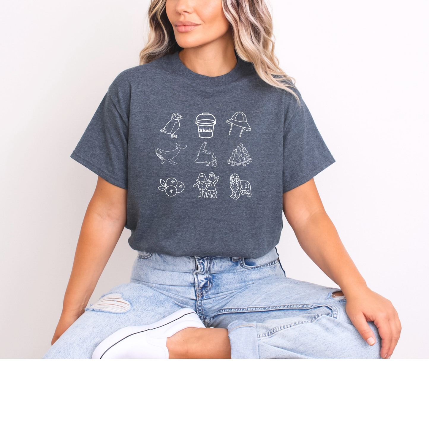 Newfoundland Favorites White Outline T-shirts