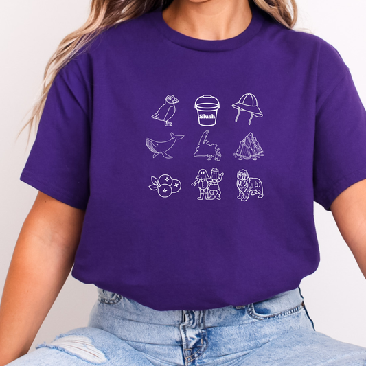 Newfoundland Favorites White Outline T-shirts