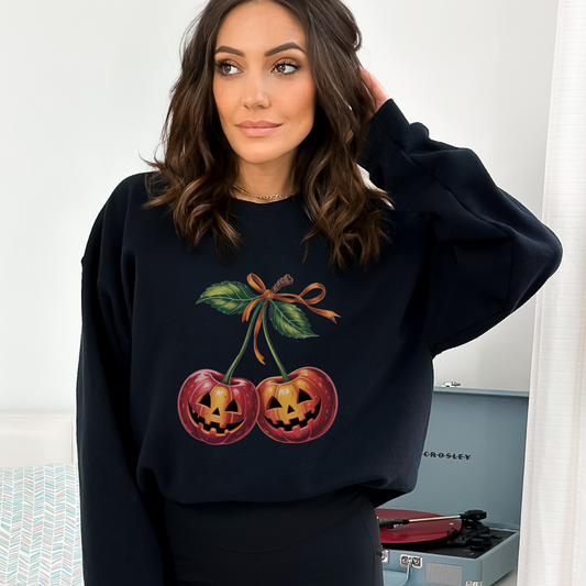 NEW FOR FALL! Cherry Pumpkin Crewneck Sweatshirt