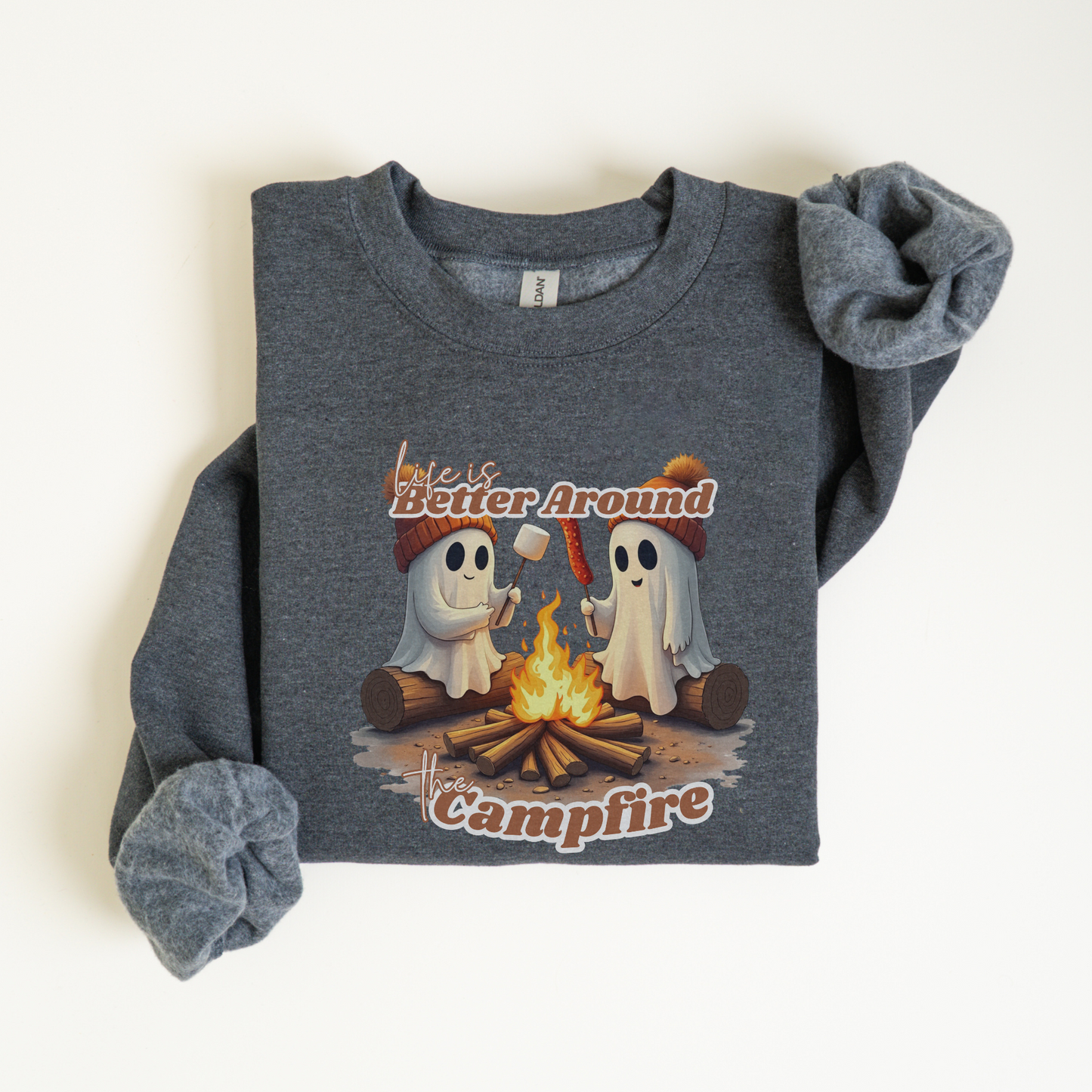 NEW FOR FALL Ghost Life is Better around the Campfire Sweatshirt Crewneck