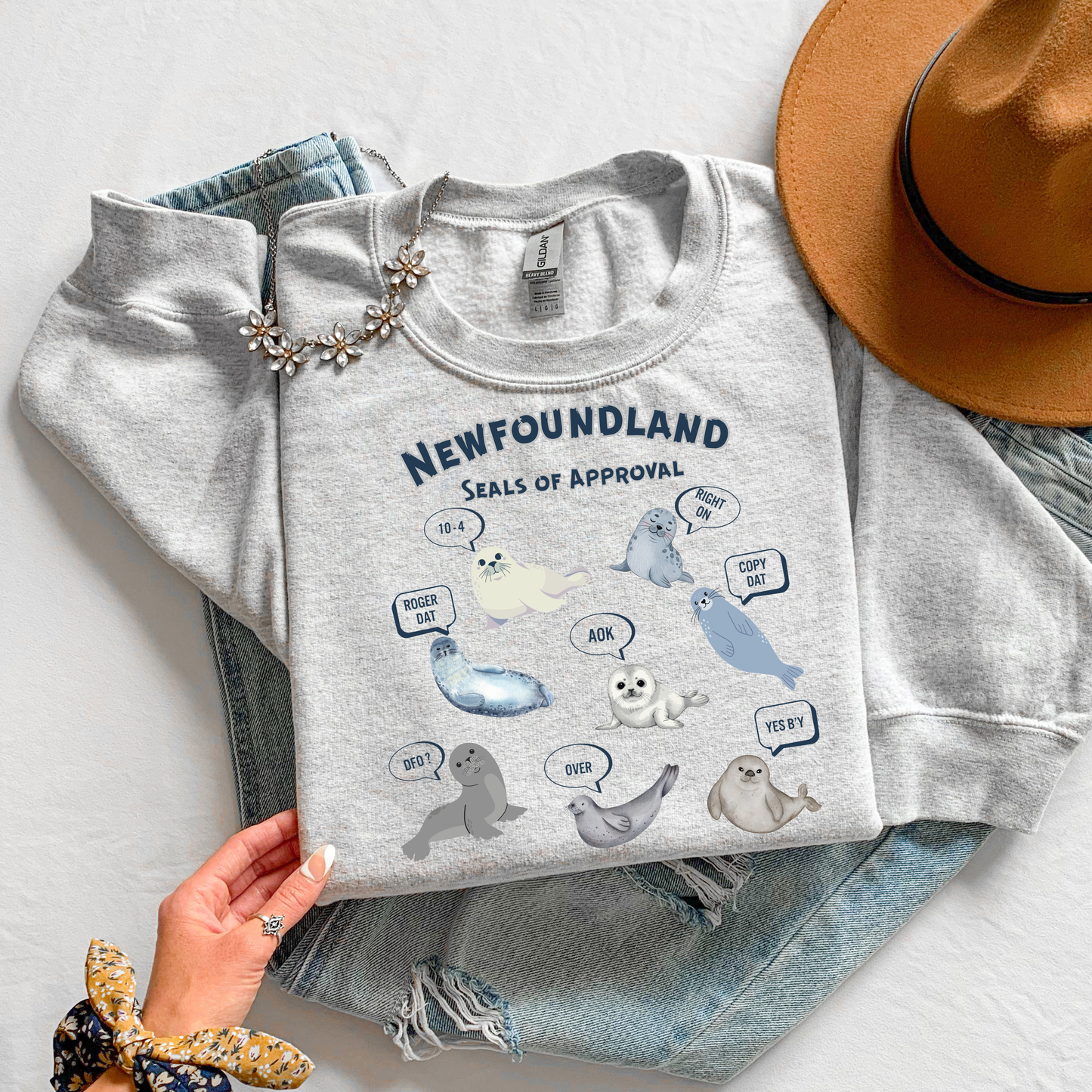 Newfoundland Seals of Approval Crewneck Sweatshirts