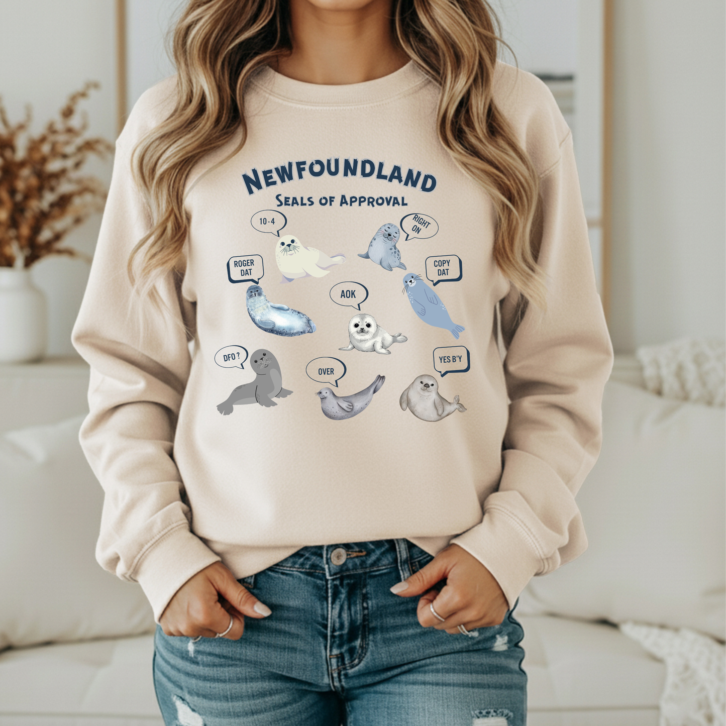 Newfoundland Seals of Approval Crewneck Sweatshirts