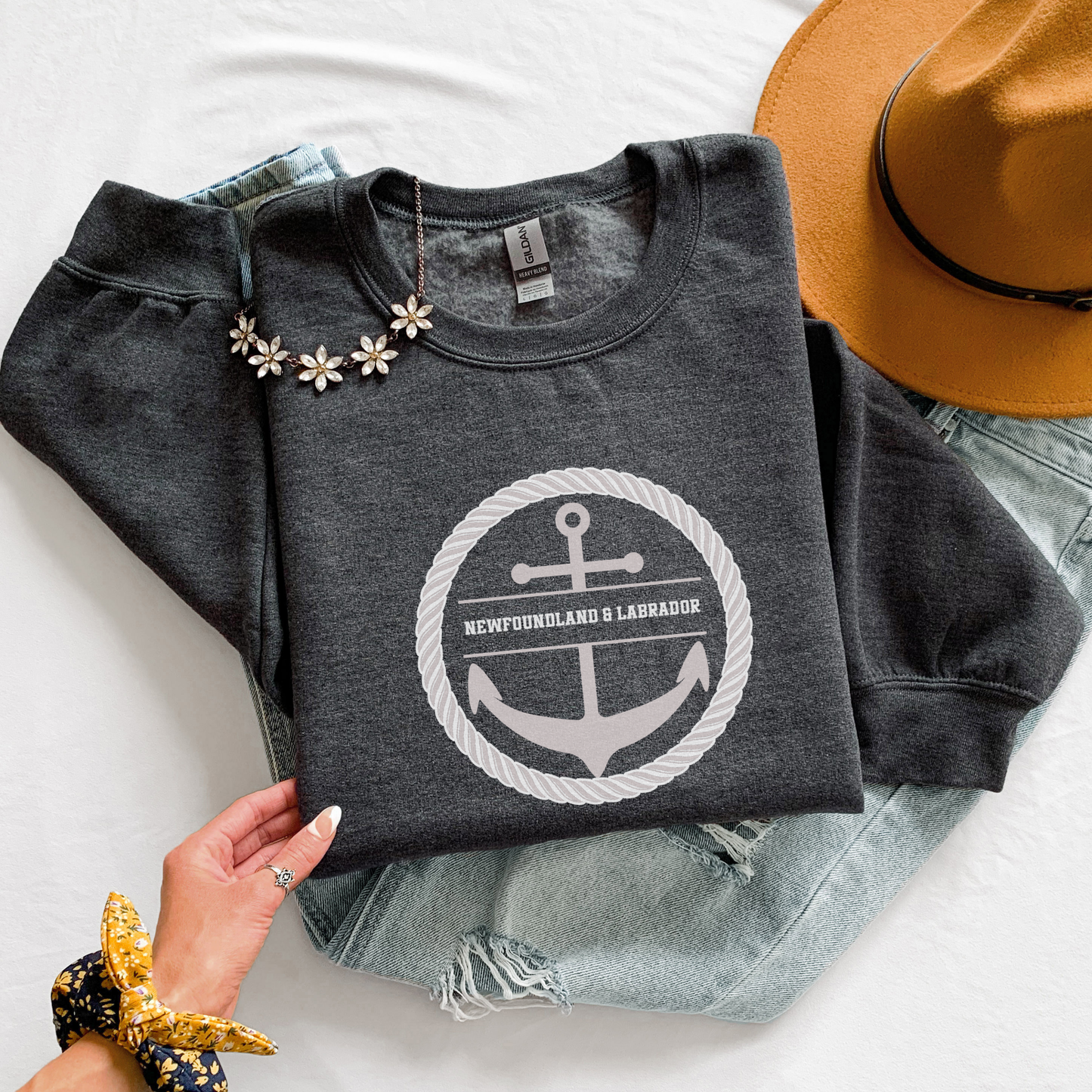 Newfoundland & Labrador Anchor Crewneck Sweatshirts