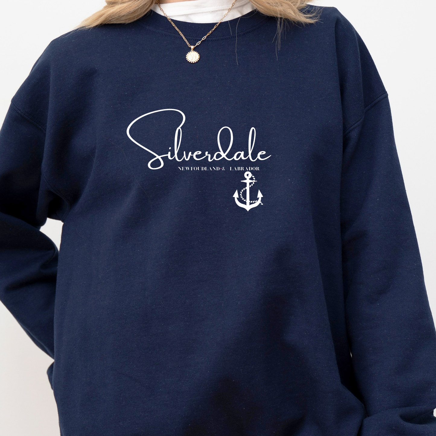 Custom "Your Town/City" Crewneck Sweatshirts - Map, Puffin, Iceberg, Anchor & Whale