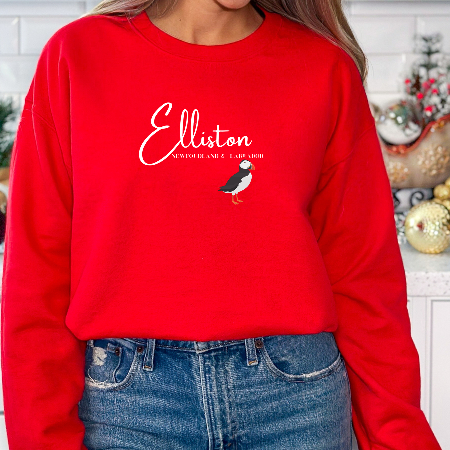 Custom "Your Town/City" Crewneck Sweatshirts - Map, Puffin, Iceberg, Anchor & Whale