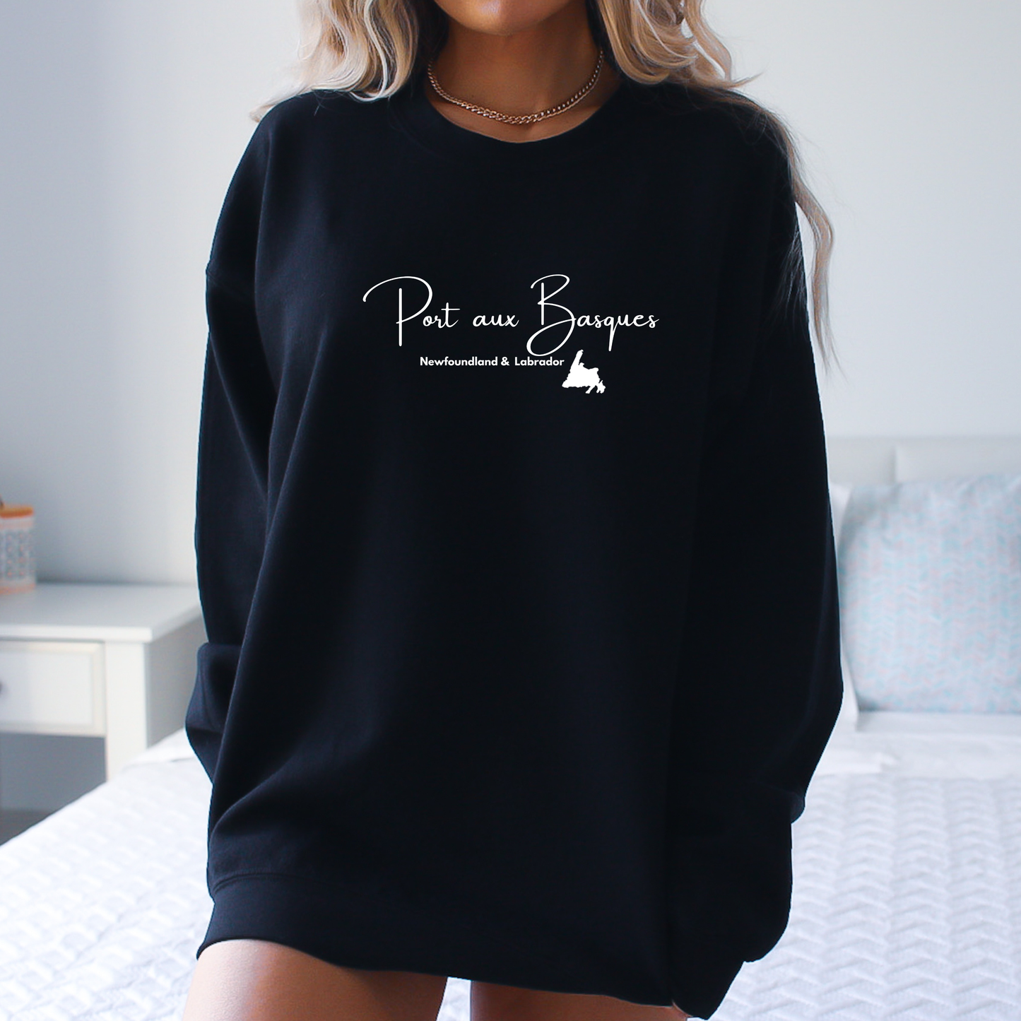 Custom "Your Town/City" Crewneck Sweatshirts - Map, Puffin, Iceberg, Anchor & Whale