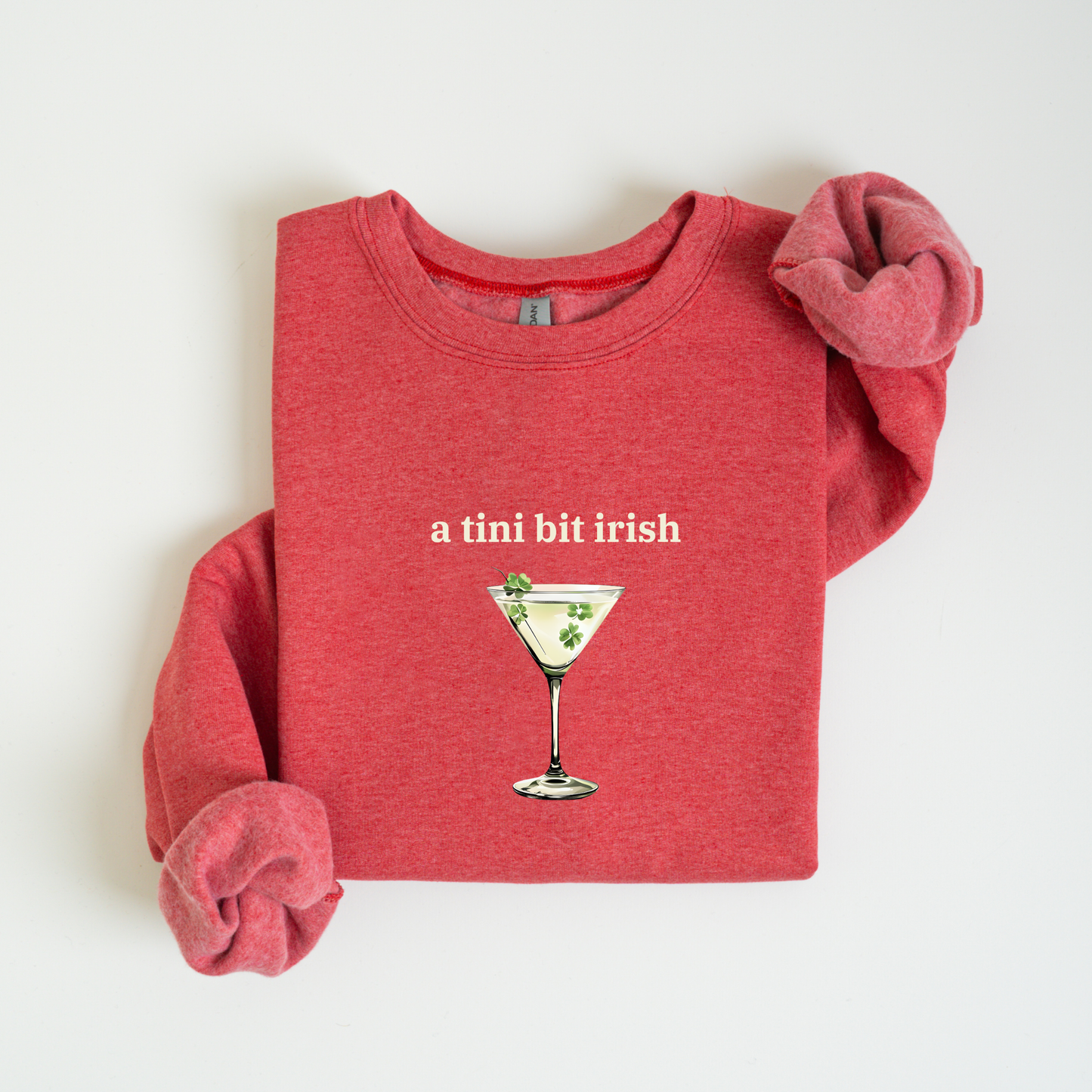 St. Patrick's Day "A tini bit Irish" Martini Glass Sweatshirt