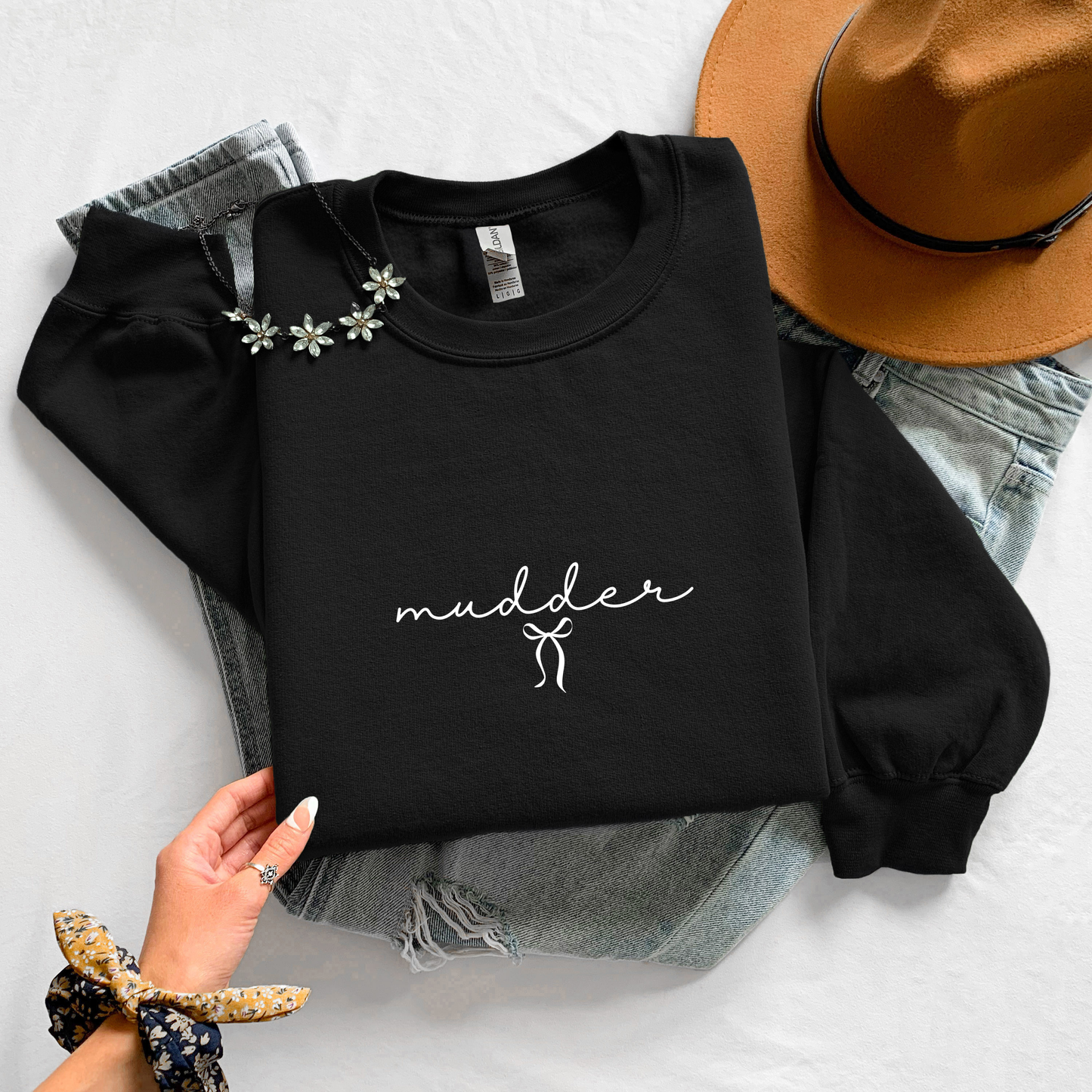 Embroidered Mudder Sweatshirt with Bow