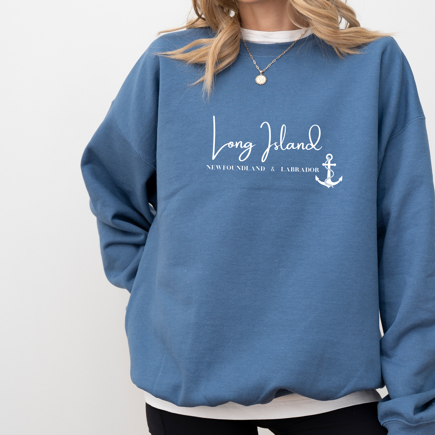 Custom "Your Town/City" Crewneck Sweatshirts - Map, Puffin, Iceberg, Anchor & Whale