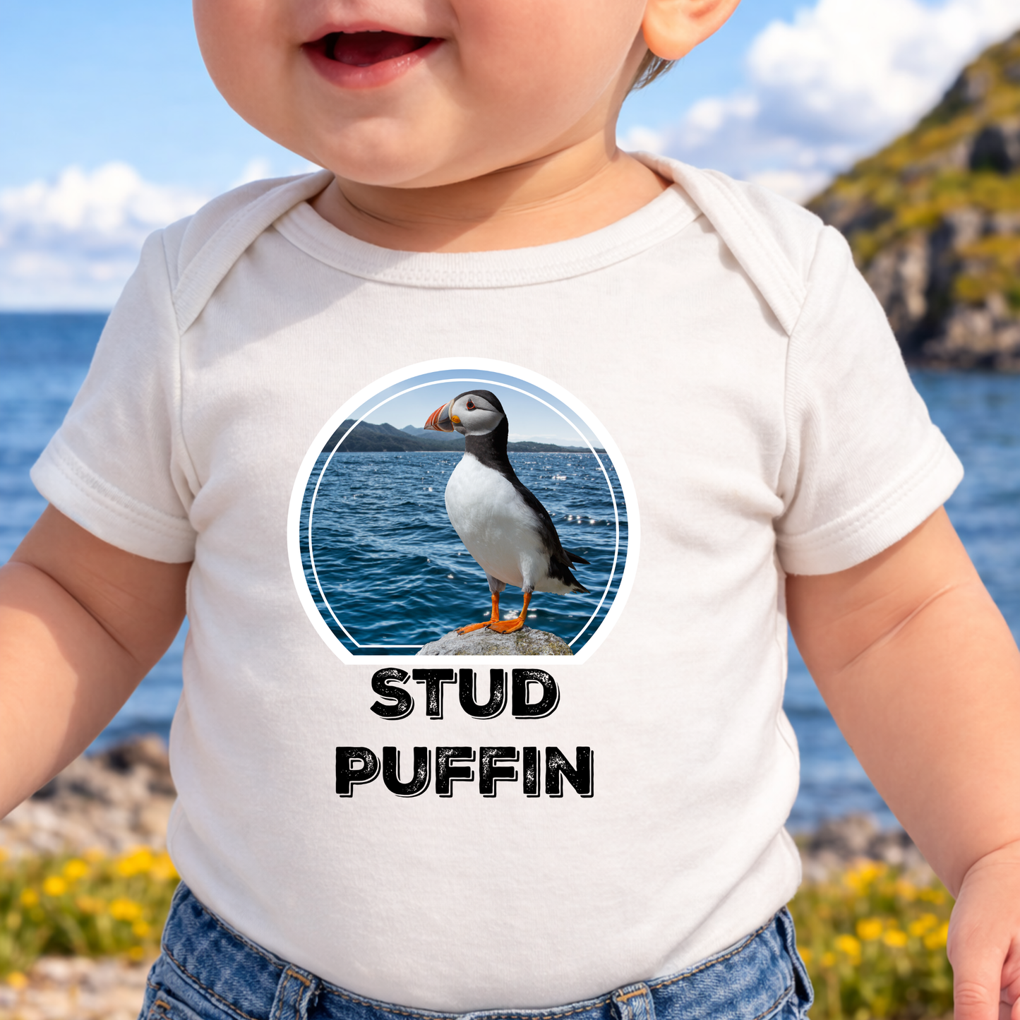 Stud Puffin Baby Onesie NB - 24M