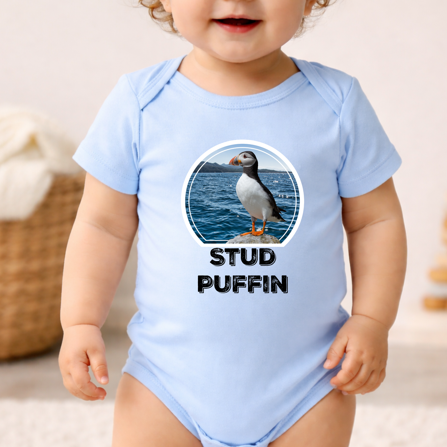 Stud Puffin Baby Onesie NB - 24M