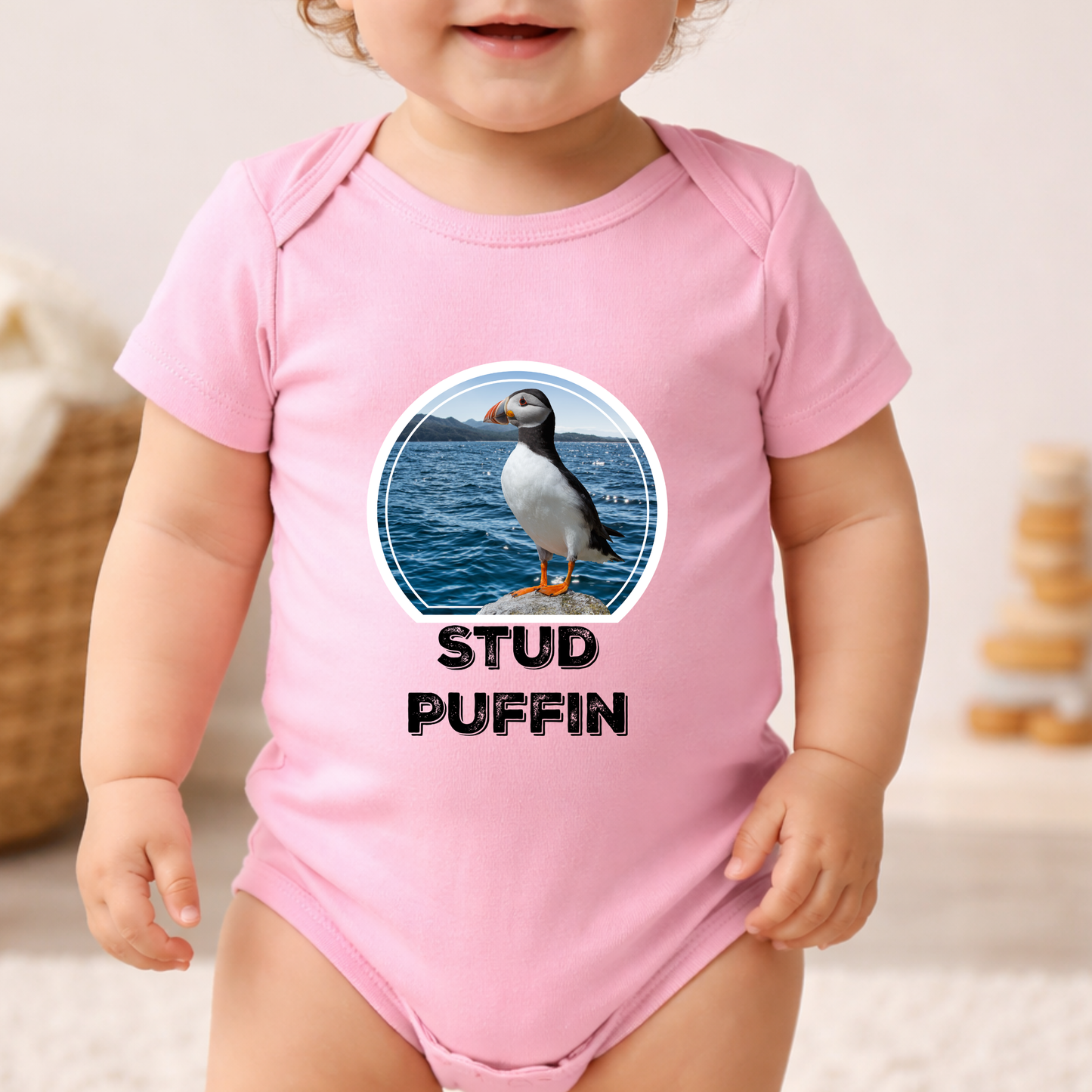 Stud Puffin Baby Onesie NB - 24M