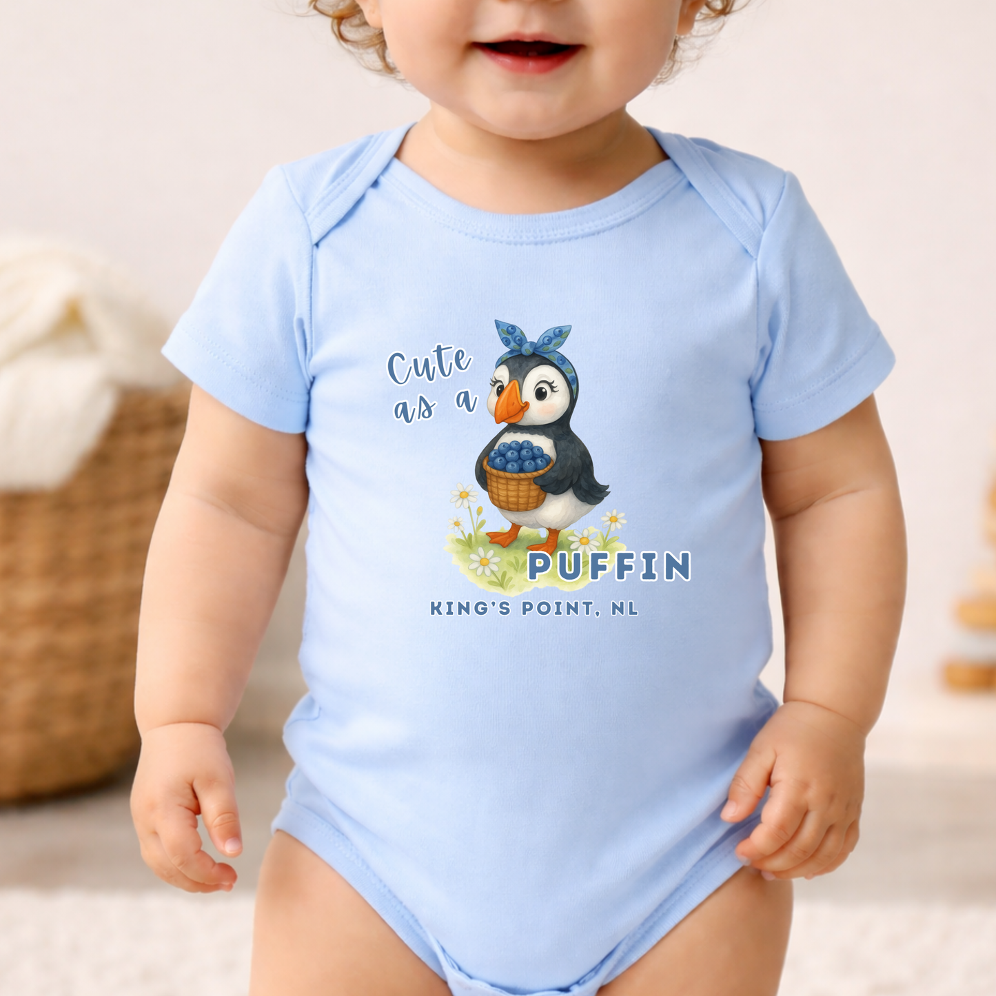 Cute as a Puffin Blueberry Baby Onesie NB - 24M