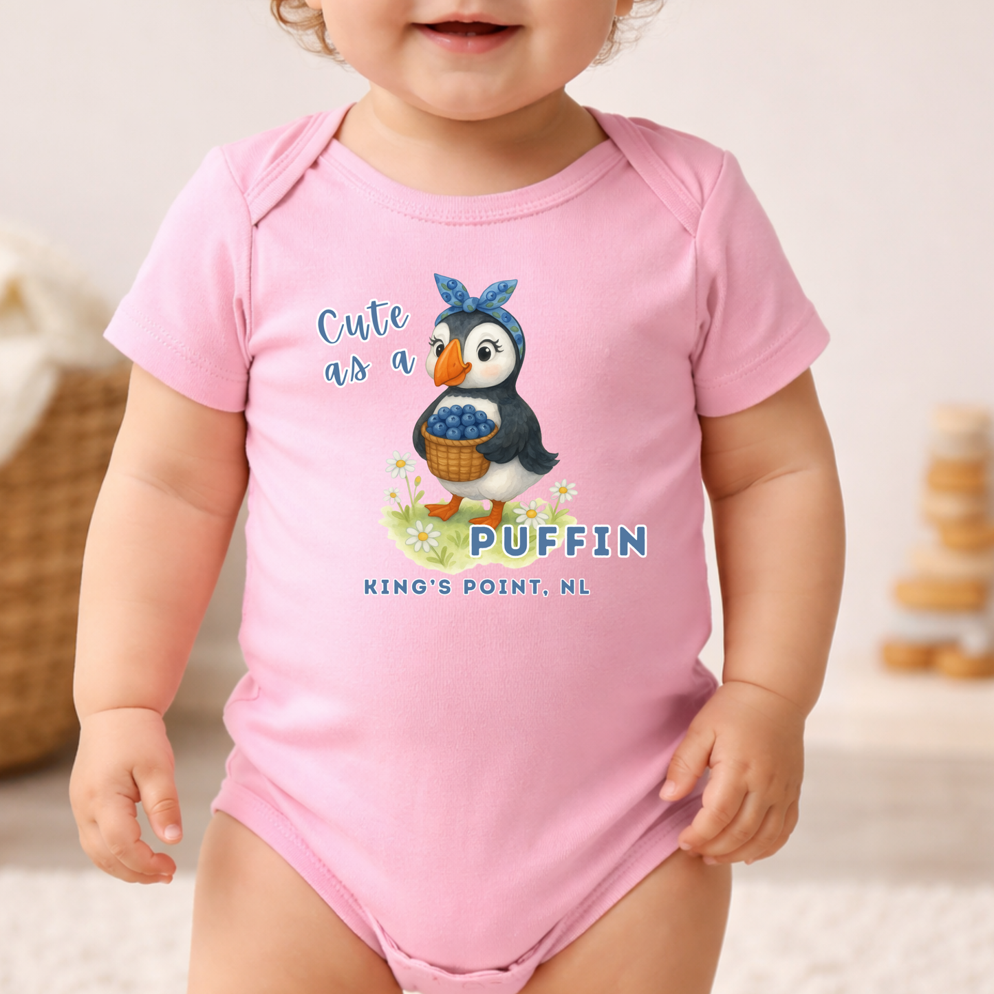 Cute as a Puffin Blueberry Baby Onesie NB - 24M
