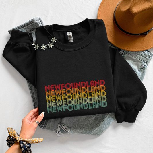 Retro Rainbow Newfoundland Sweatshirts