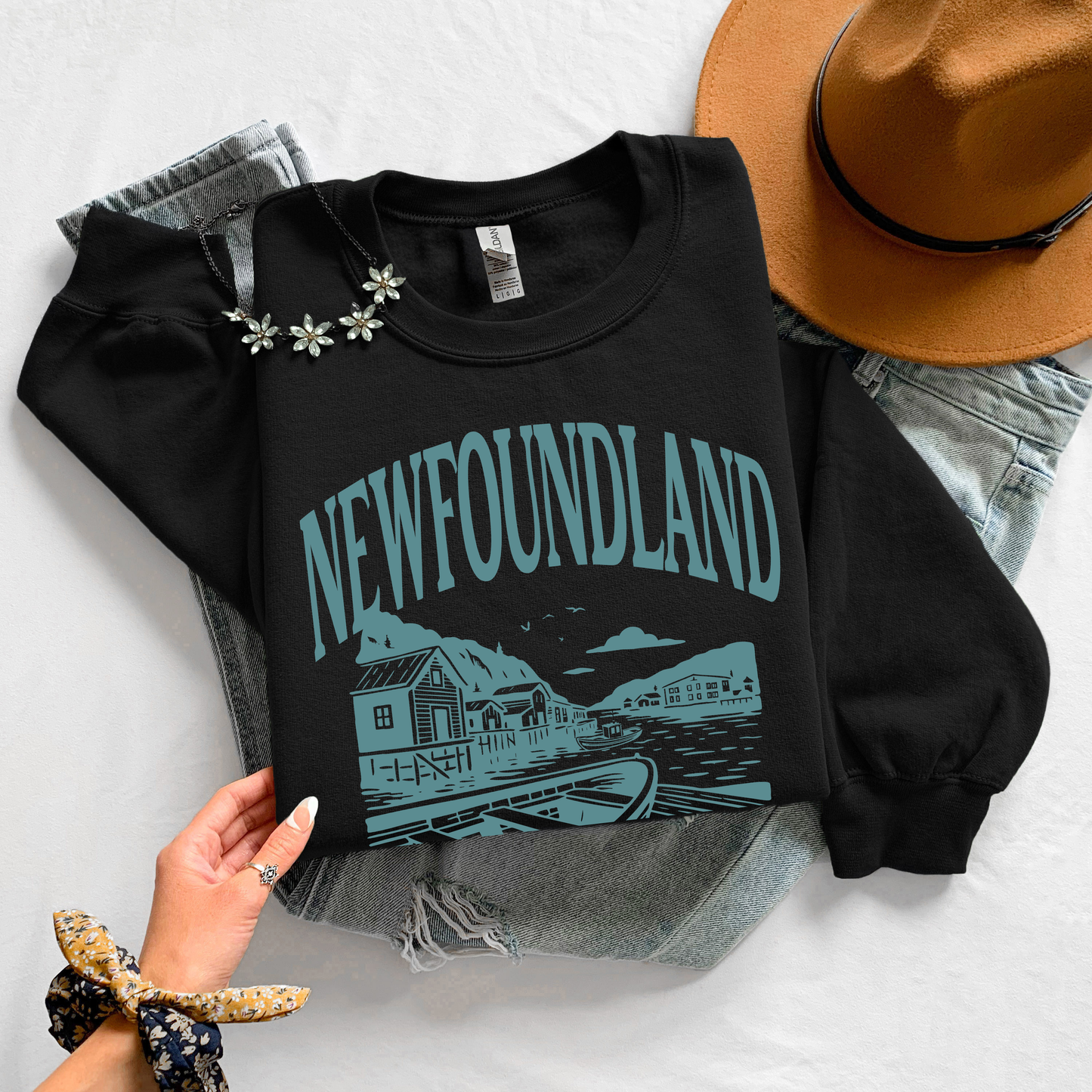 Newfoundland Harbour Crewneck Sweatshirts