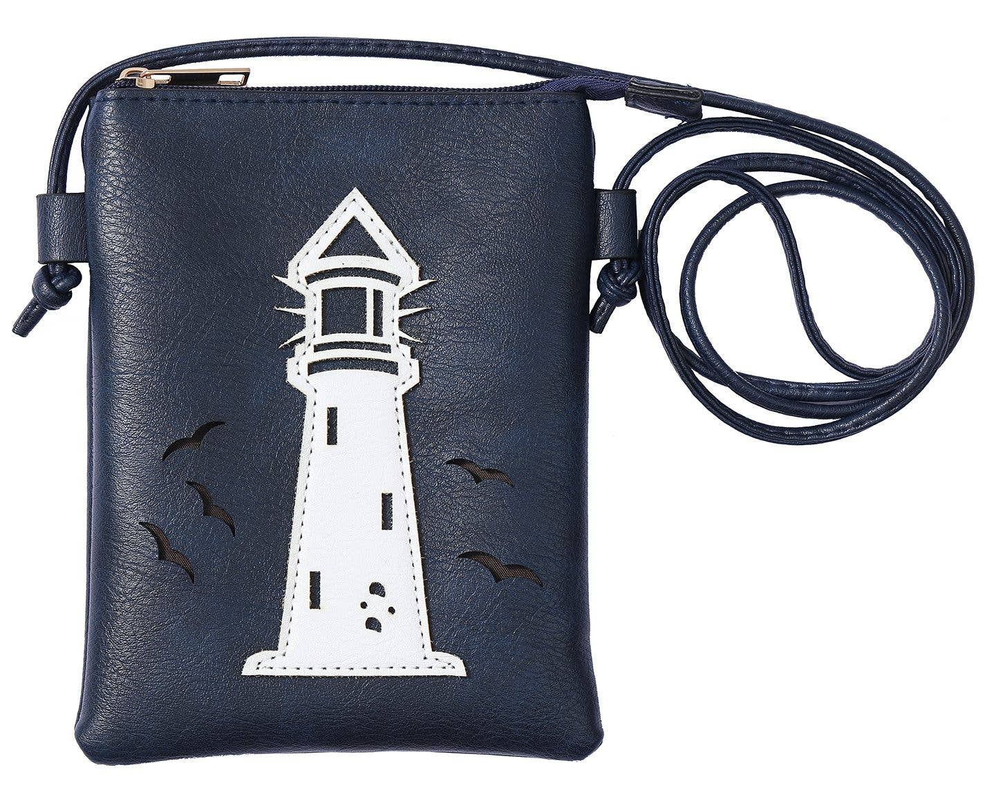 Lighthouse cross body cell phone bag - Navy