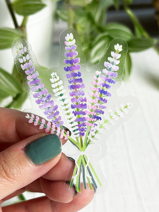 Clear Lupines Wildflower Bouquet Sticker