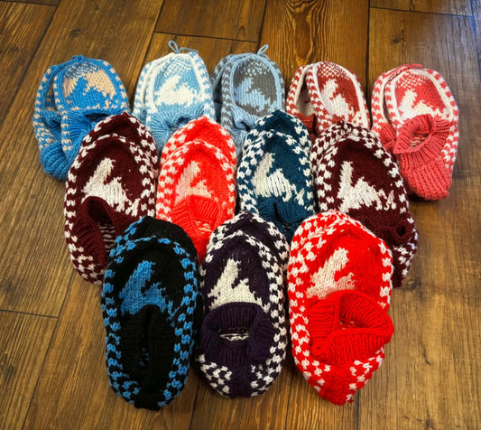 Newfoundland Map Handmade Knitted Slippers