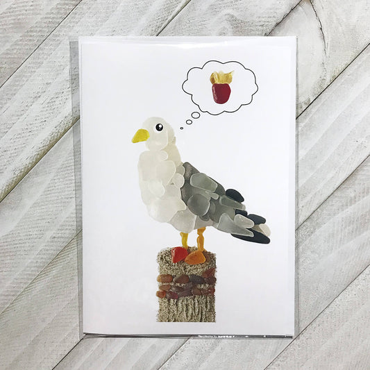 Seagull Sea Glass greeting card, Seagull, all occasion