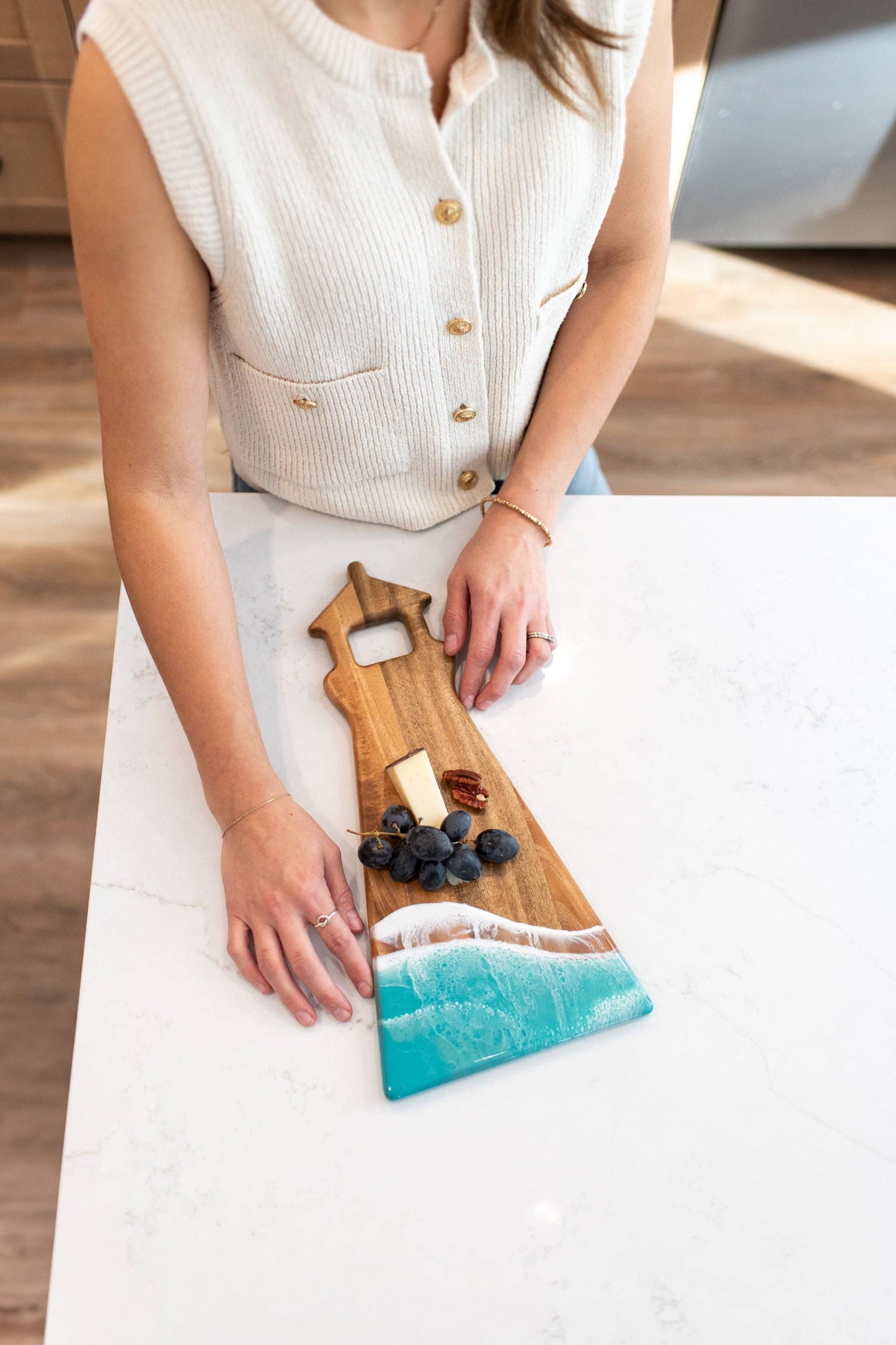 Light House Shaped Resin Charcuterie Board - Ocean Vibes