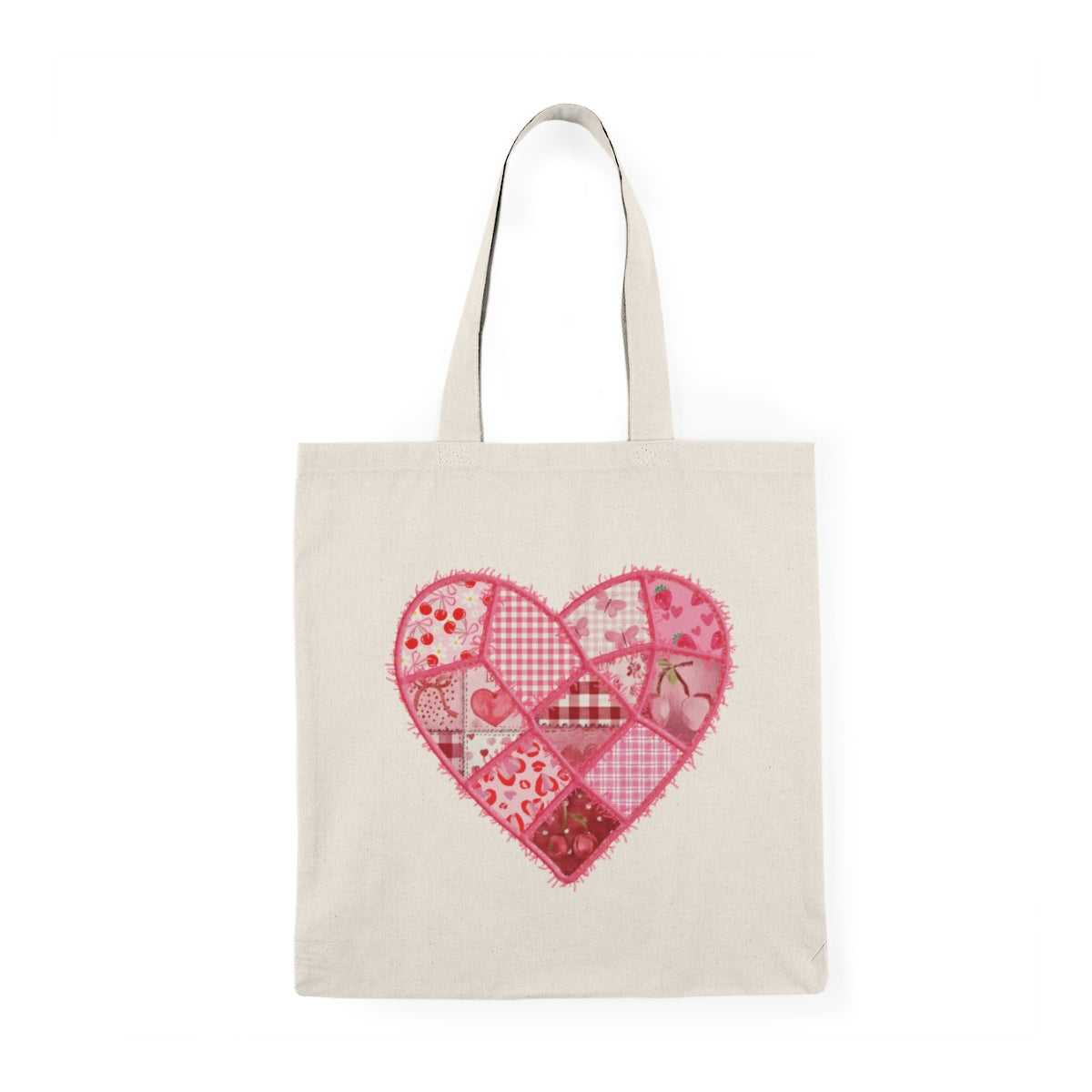 Faux Patchwork Heart Tote Bag