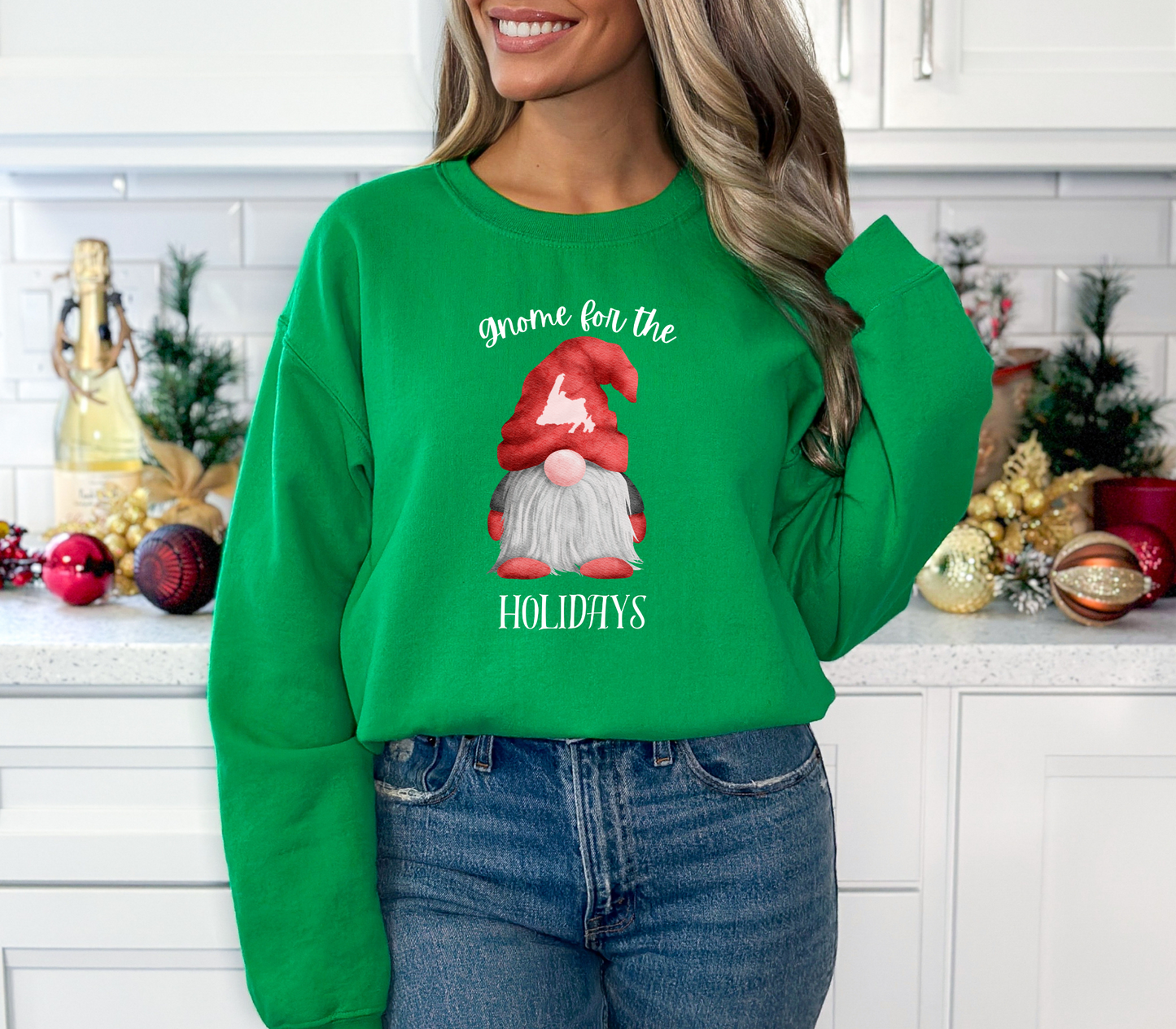 Gnome for the Holidays Newfoundland Map Sweater/Crewneck