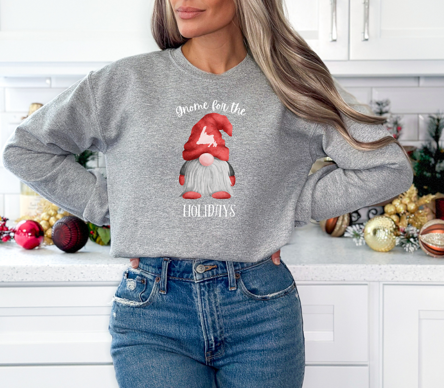 Gnome for the Holidays Newfoundland Map Sweater/Crewneck