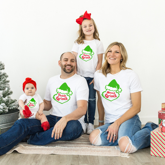 Grinch Family Matching Tshirts NB-2XL