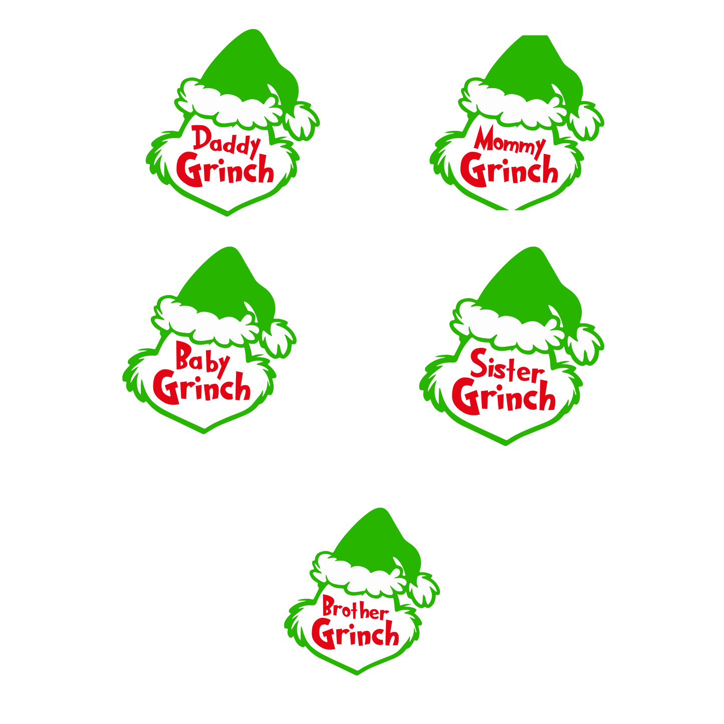 Grinch Family Matching Tshirts NB-2XL