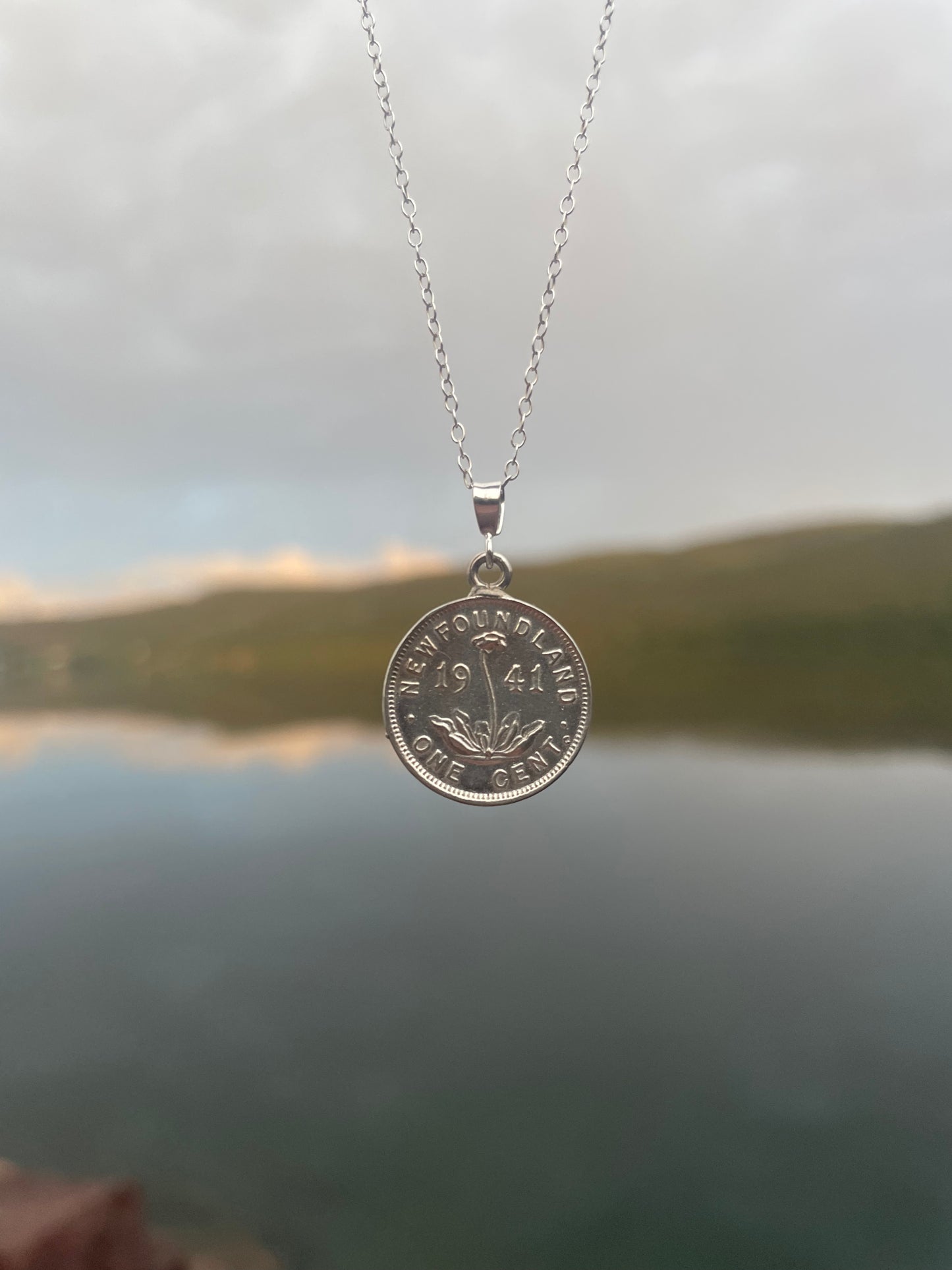 Sterling Silver Newfoundland 1941 Penny Necklace