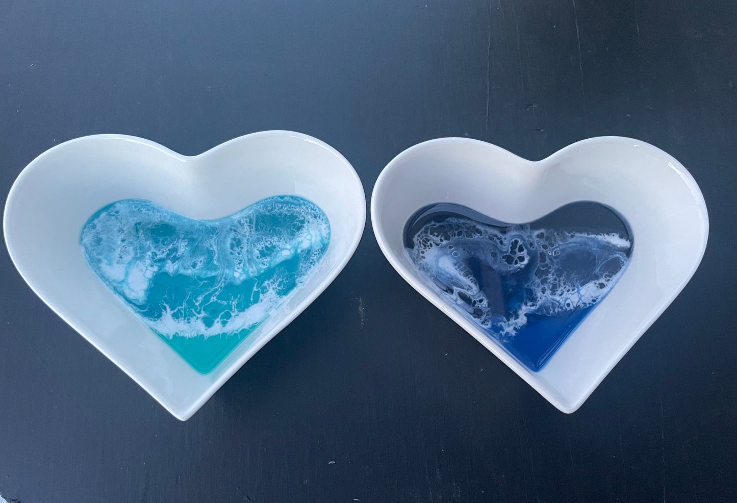 Beach Resin Heart Trinket Dish