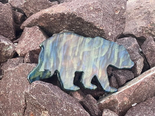 Northern Lights Bear Resin Wall Decor