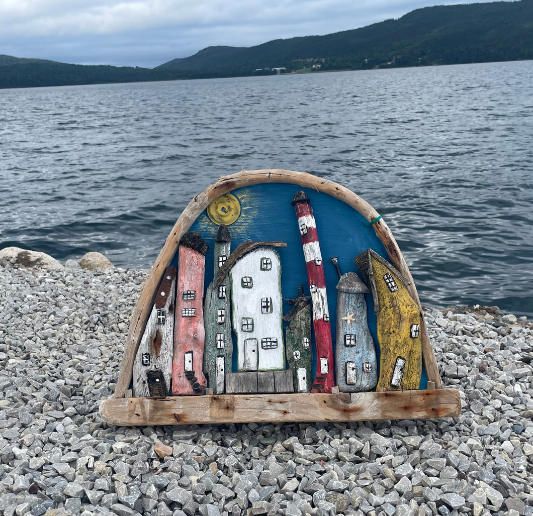 Newfoundland Recycled Lobster Pot / Driftwood Wall Hanging