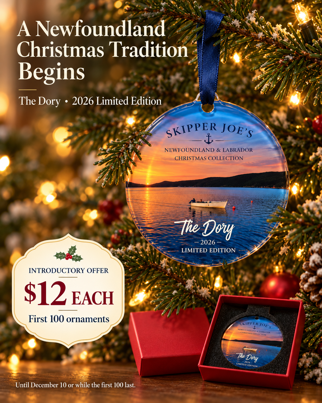 1st Annual Limited Edition Newfoundland & Labrador Ornament - 2026 Edition - The Dory
