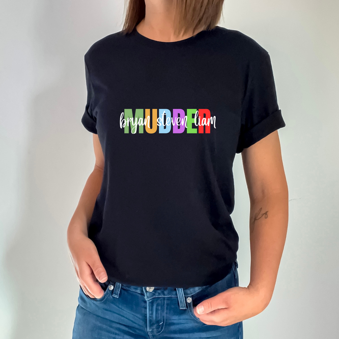 Mudder Personalized T-Shirt with Children's Names